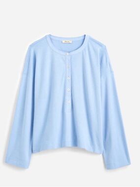 Madewell Henley long sleeve women’s medium peri blue oversized fit